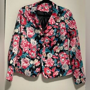 Floral Satin Blazer- Size M